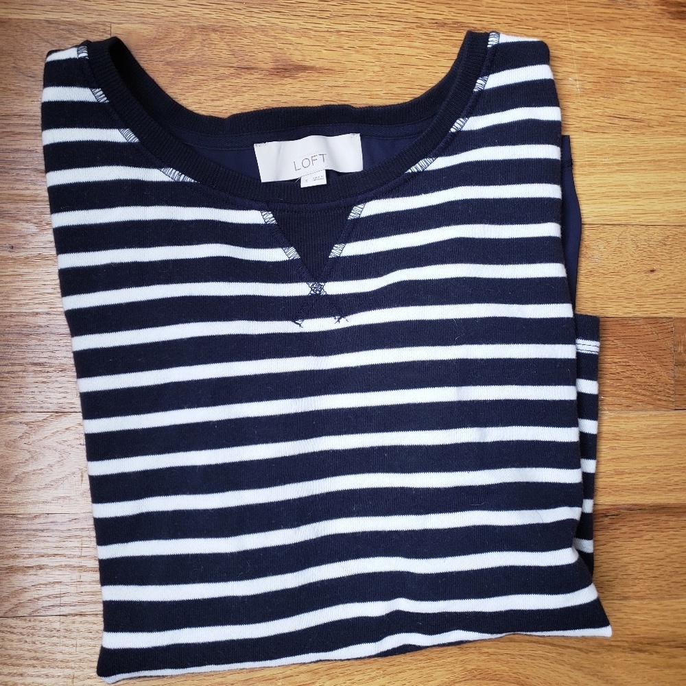 Loft striped shirt. Sheer back. Never worn. Size S